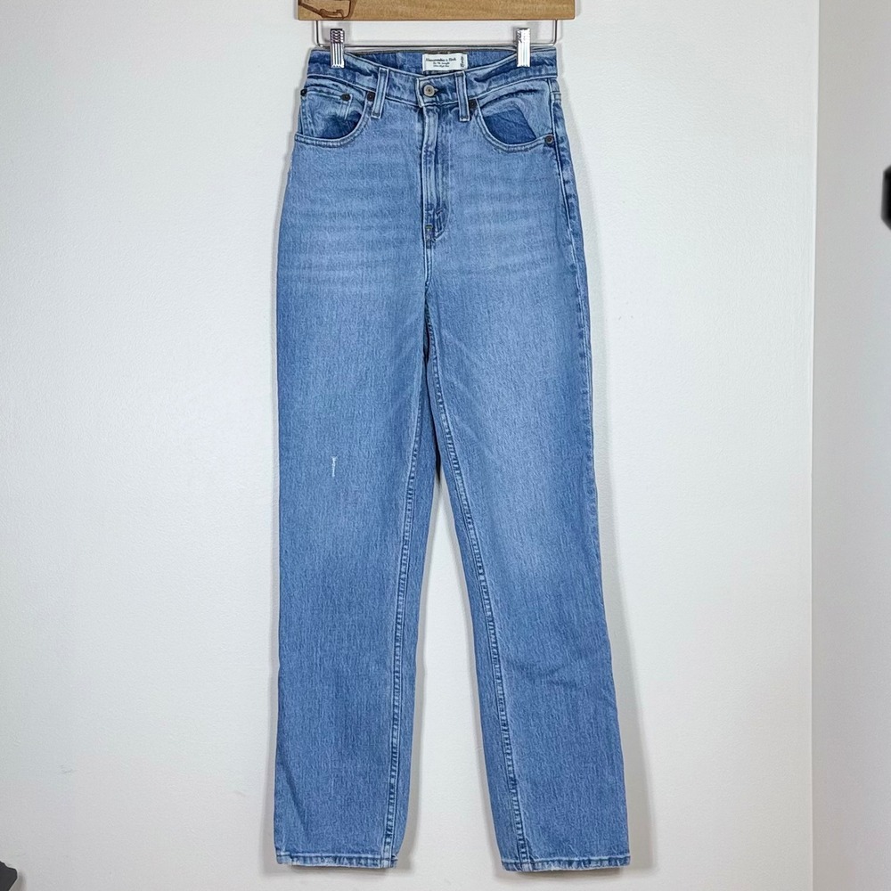Abercrombie & Fitch Womens The 90s Straight Ultra High Rise Jeans 0R Curve Love